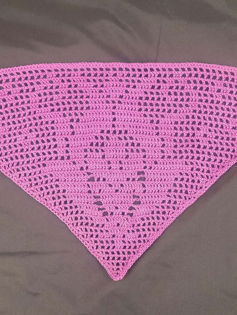 Handcrafted Crochet Purple Filet Dragonfruit Head Bandana Kerchief Tie Back